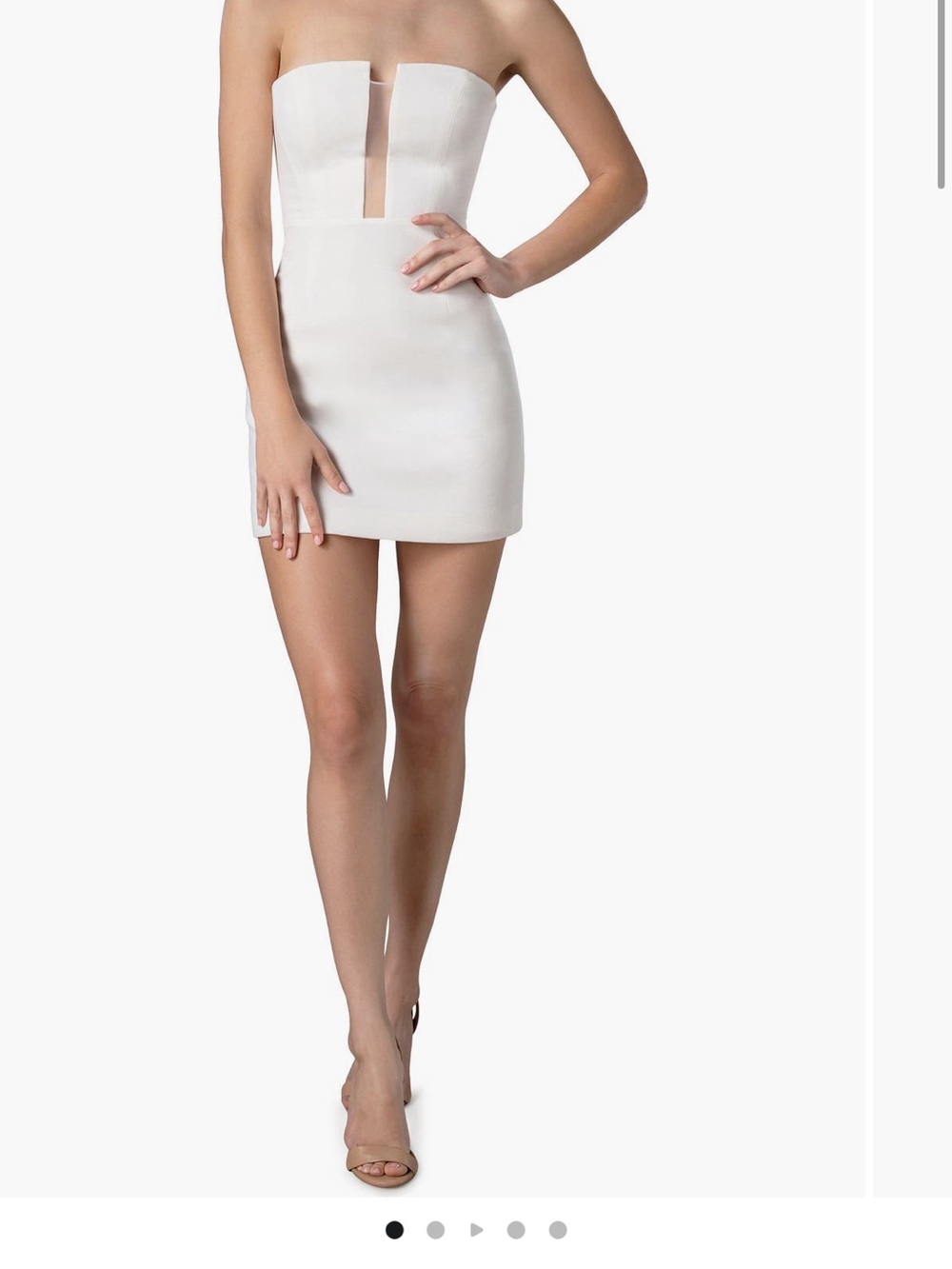 Dress the Population White Strapless Mini Dress with Plunge Cut